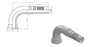 Фл. 1.1/2" 3000/90-20 int (60,3) DN32