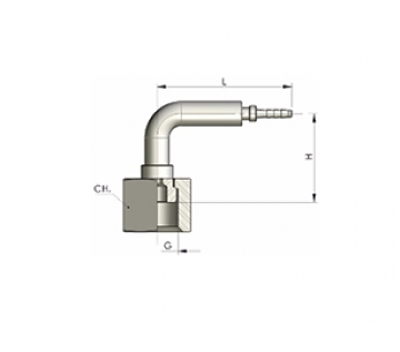 Фитинг BSP 1/2"-14/90 DN4 с медным кольцом