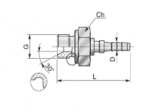 Фитинг MALE DKR 1/4"/0 DN2