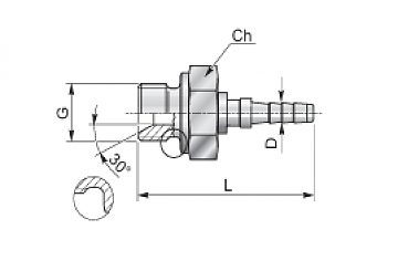 Фитинг MALE DKR 1/4"/0 DN2