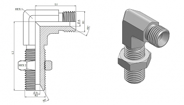 переборочный 90 град. Male BSP 1/2"-1/2"
