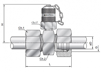 Точка измерения давления М16х2,0 проходник 25S