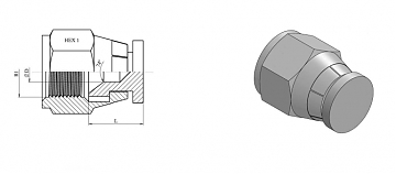 Заглушка с гайкой JIC 2.1/2"