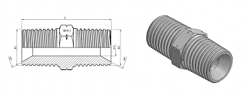 Male NPT 3/8"-3/8" ZnNi (K)