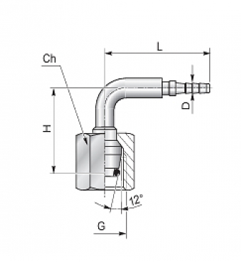 Фитинг М10х1,0/90 DKOLL DN4