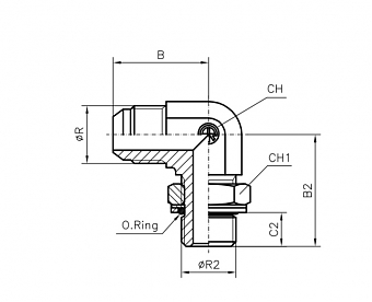 TN514-JIC 1.7/8"-R1.1/2" ZnNi (K)