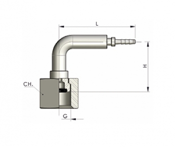 Фитинг BSP 1/4"-19/90 DN2