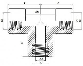 Тройник с внутренней резьбой BSP 1/4" ZnNi (K)
