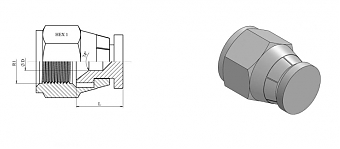 Заглушка с гайкой JIC 1/2" ZnNi (K)