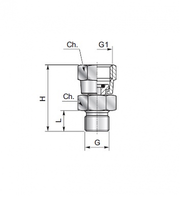 Адаптер в тело 1/4" под манометр 1/4" ZnNi (К)
