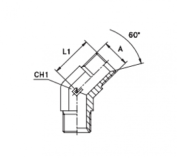Угольник 45° с наружней резьбой BSP 1"