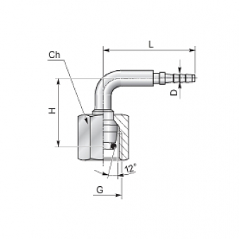 Фитинг М14х1,5/90 DKOS DN4