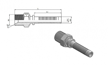 R9 NPT 3/8"-18/0-04 DN6 WP=700bar