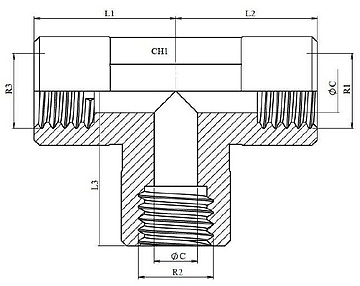 Тройник с внутренней резьбой BSP 1.1/4"