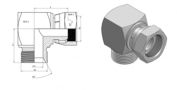Угольник 90° "квадрат" BSP 1/4" (Ш-Г)