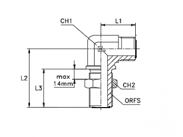 переборочный 90 град. Male ORFS 1.7/16"-1.7/16" 