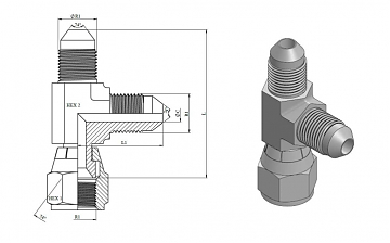 Тройник JIC 1.7/8"-12 (Ш-Ш-Г)