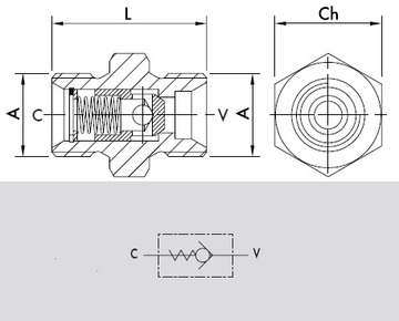 Клапан обратный VU MM 1/2" 6Bar