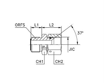 Адаптер ORFS 1.3/16"-JIC 1.1/16" (Ш-Г)