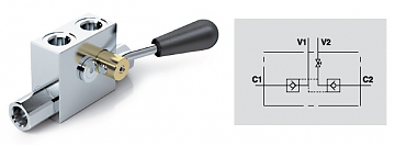 Гидрозамок двухсторонний с краном VBPDE 1/2” L C/RUB. 2 CC