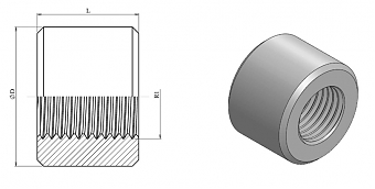 Приварной адаптер с внутренней резьбой для гидроцилидра BSP3/8"