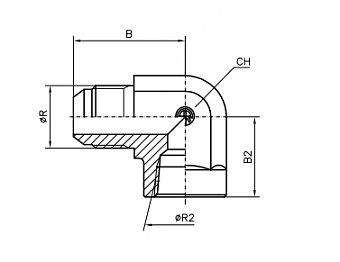 Угольник 90° JIC3/4" - NPT1/4" (Ш-ВНР)